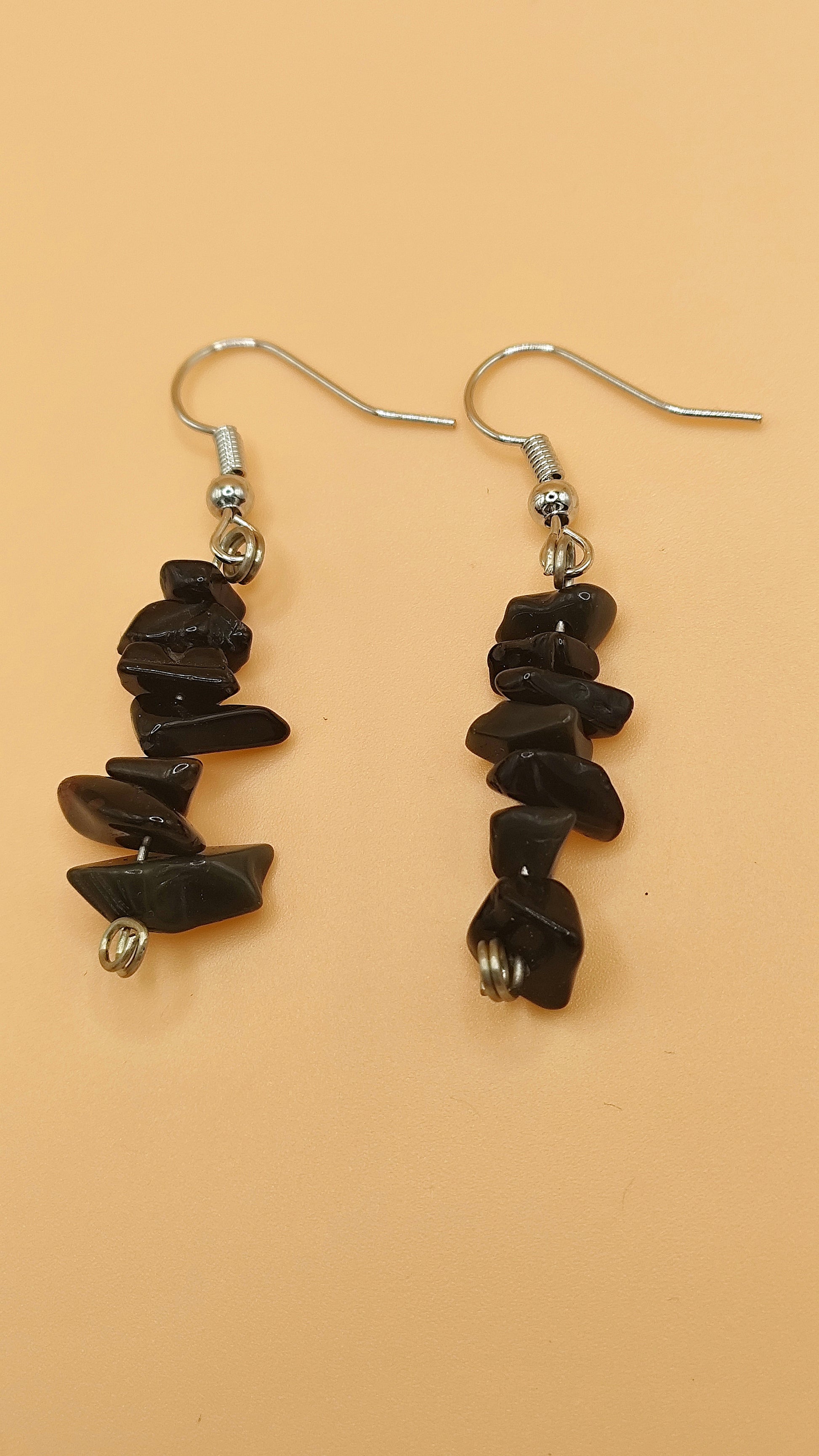 Pendientes de Turmalina Negra