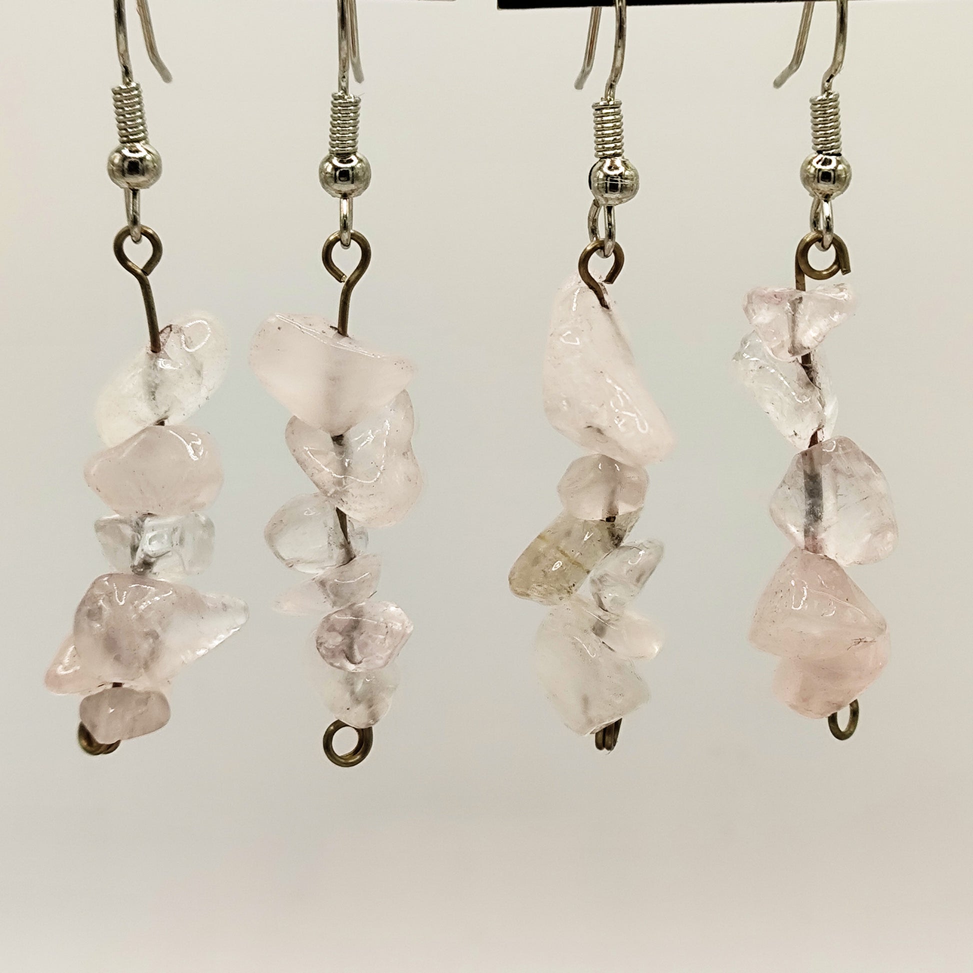 Pendientes de Cuarzo Rosa